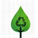 Stylized icon of a tree with a recycling symbol for sustainable forestry.